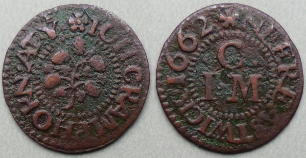 Eastwick, Joh Cramphorn 1662 farthing token